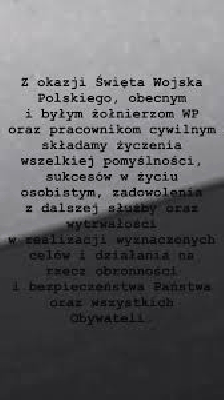Z okazji Święta Wojska Polskiego, obecnym i byłym